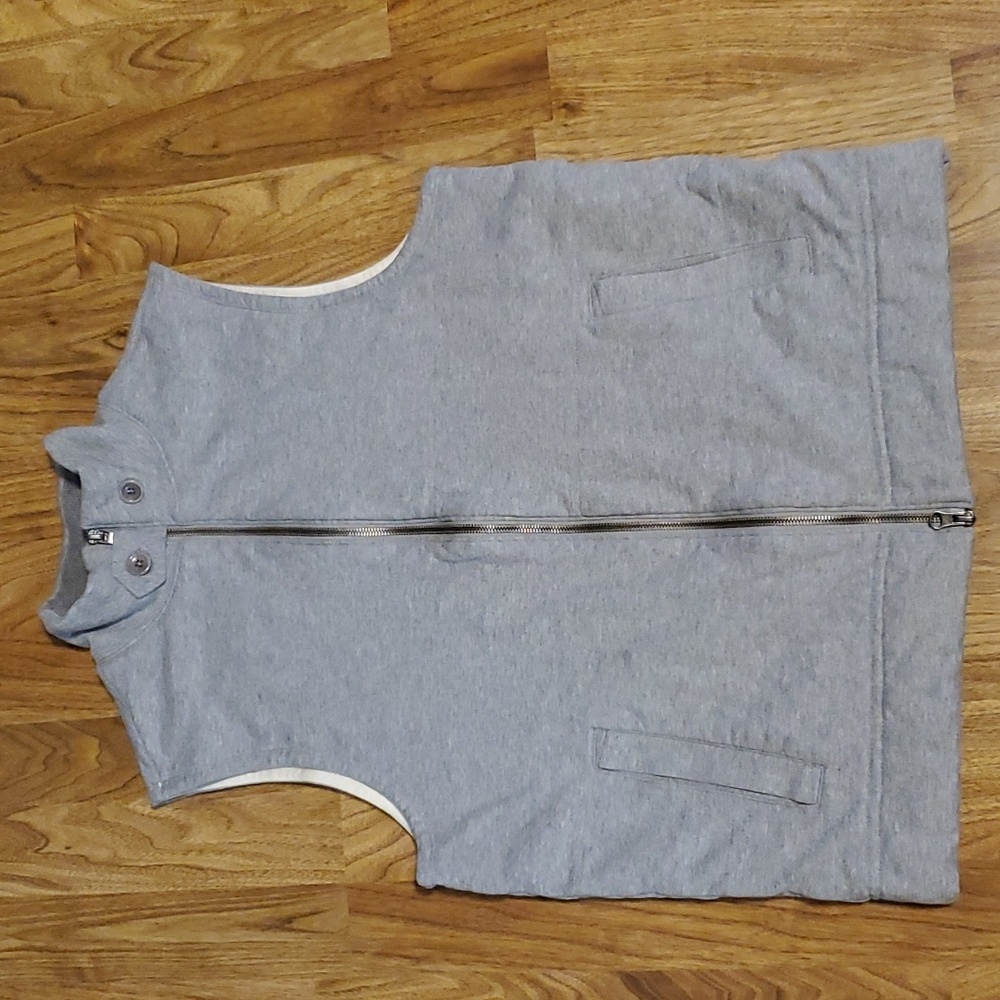 Banana Republic Quilted Vest Heathered Gray Mens Size S Like New